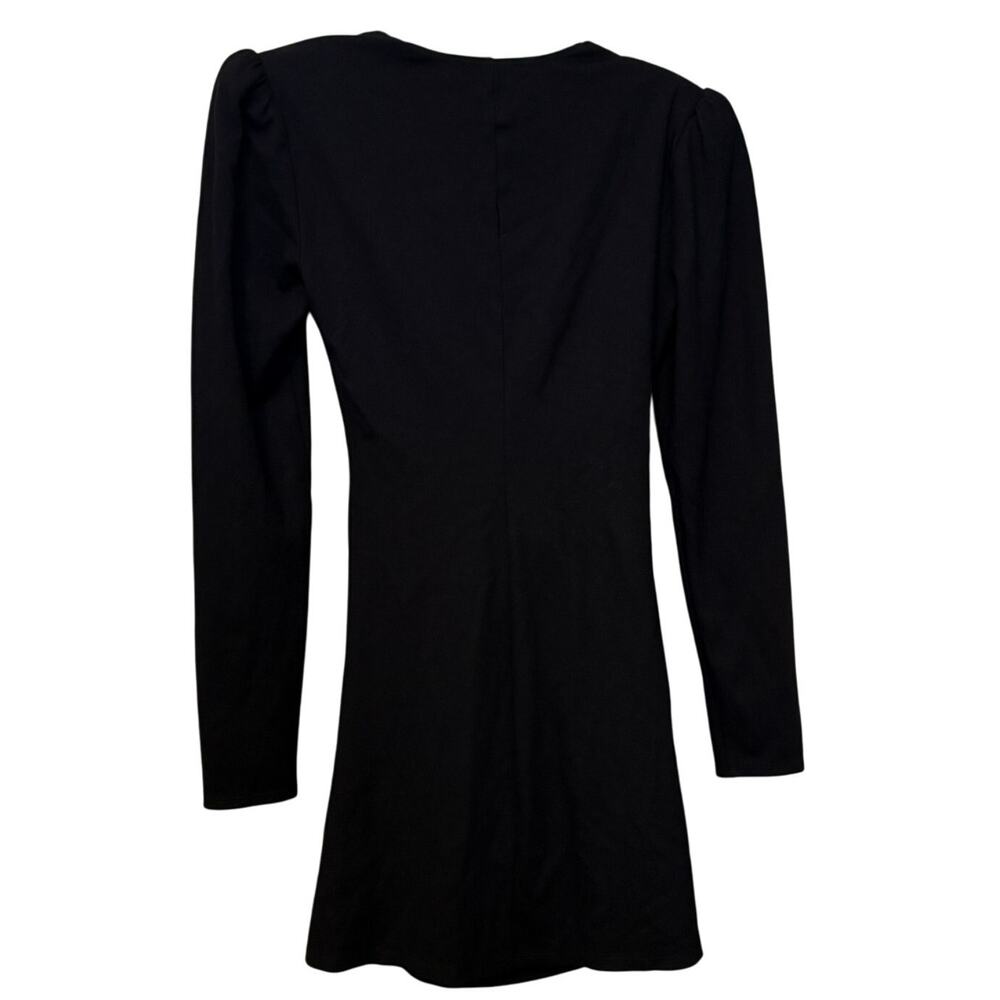 Reformation Black Shoulder Pad Adams Mini Dress Size Medium - Picture 3 of 4
